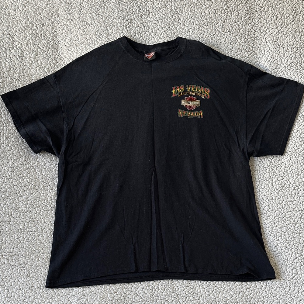 Harley-Davidson Black Tee with Las Vegas Graphic